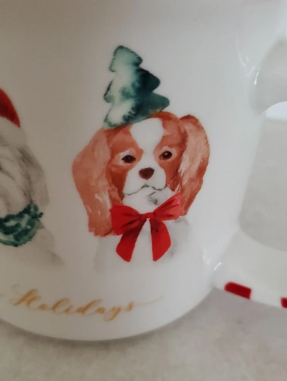 Holiday Dogs Ceramic Mug - Red Accent